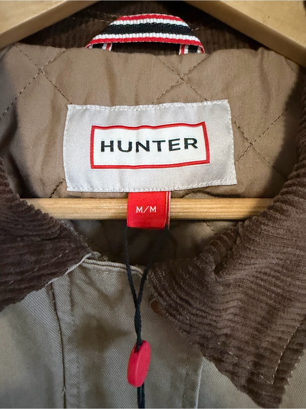 Hunter Original Cotton Barn Hunting Jacket Tanile Tan Corduroy Collar - M - Picture 3 of 8